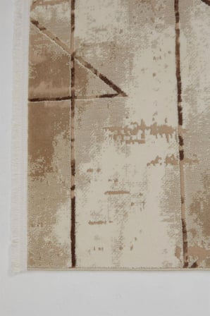 Çam Halı Lizbon 4506 Vizon Enti Halı Modern Eskitme Desenli Makine Halısı