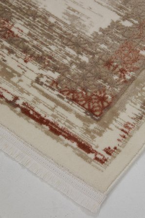 Çam Halı Lizbon 4502 Taba Enti Halı Modern Eskitme Desenli Makine Halısı