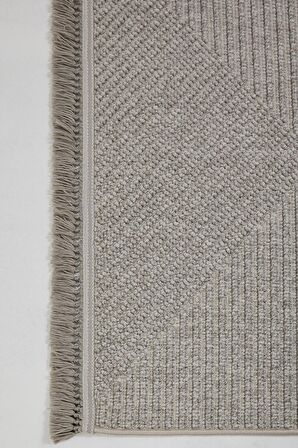 Çam Halı  Enti Halı Vega 1456 Gri İskandinav Desenli Makine Halısı