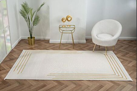 Çam Halı Scarlet SC003A Gold Modern Desen Salon Halısı
