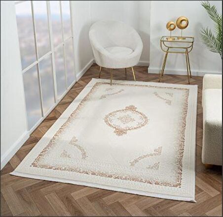 Çam Halı Scarlet SC001B Vizon Klasik Desen Salon Halısı
