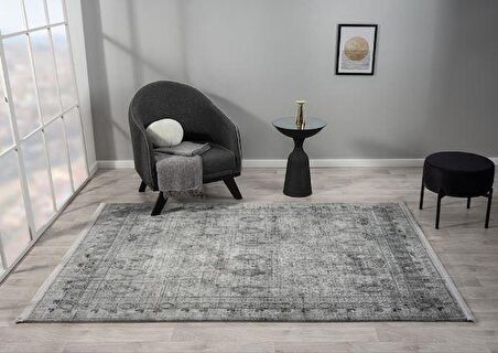 Çam Halı Maya MV005G Gri Eskitme Desen Salon Halısı