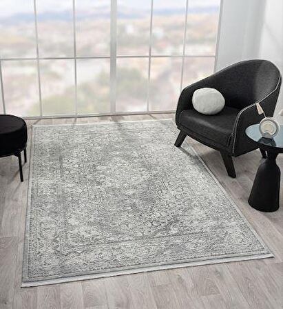 Çam Halı Maya MV002G Gri Eskitme Desen Salon Halısı