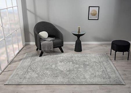 Çam Halı Maya MV002G Gri Eskitme Desen Salon Halısı