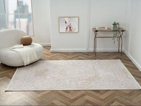 Çam Halı Otto OT004A Bej Eskitme Desen Salon Halısı