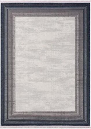 Çam Halı Karen KN005T Gri Lacivert Eskitme Desen Salon Halısı