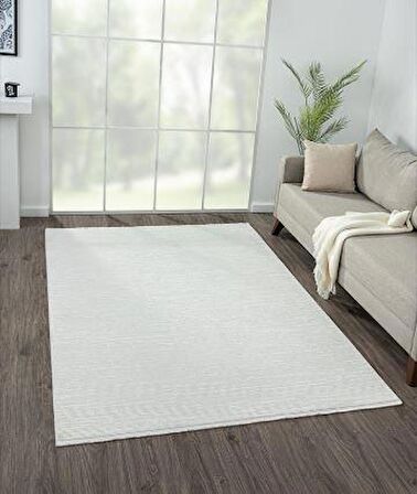 Çam Halı Nordic NX0010A Beyaz Modern Desen Salon Halısı