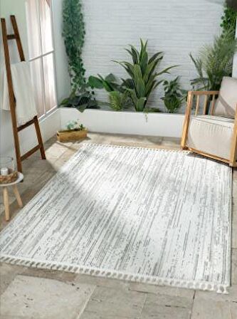 Çam Halı Solo EF001A Krem Gri İskandinav Tarzı Modern Desen Halı