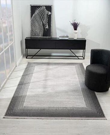 Çam Halı West WD003A Gri Eskitme Desen Salon Halısı