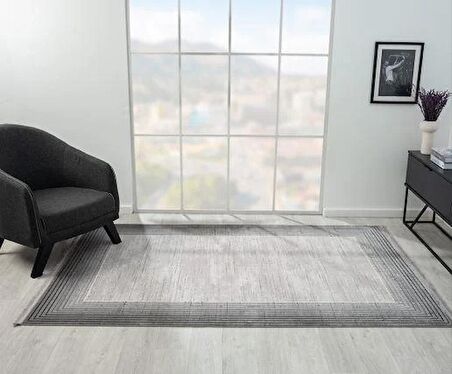 Çam Halı West WD003A Gri Eskitme Desen Salon Halısı