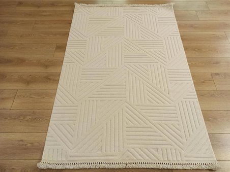 Çam Halı Talya TY05 Beyaz Koridor Halısı Kesme Yolluk Mutfak Halısı Modern Salon Halısı