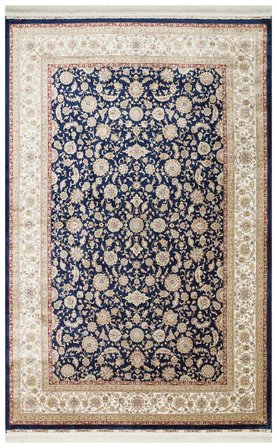 Eko Halı ISFAHAN ISF 03 NAVY CREAM Klasik Desenli Yüksek Kalite Sık Dokuma Makine Halısı