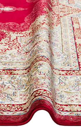 Eko Halı ISFAHAN ISF 05 RED Klasik Desenli Yüksek Kalite Sık Dokuma Makine Halısı