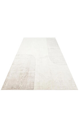 EKO Halı MERANO MRN 01 CREAM GREY Geometrik Desenli Yüksek Kalite Sık Dokuma Salon Halısı