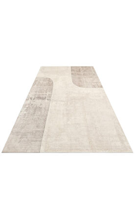 EKO Halı MERANO MRN 01 CREAM GREY Geometrik Desenli Yüksek Kalite Sık Dokuma Salon Halısı