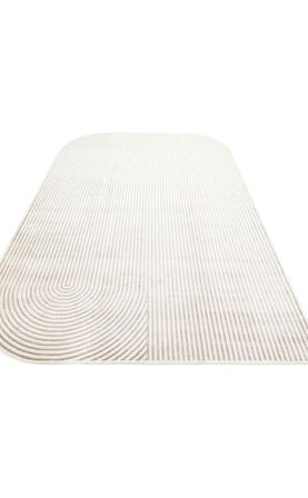 EKO Halı MERANO MRN 03 CREAM GREY Geometrik Desenli Yüksek Kalite Sık Dokuma Salon Halısı