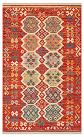 EKO Halı NOMAD NMD 03 RED Çift Taraflı Yıkanabilir Otantik Kilim