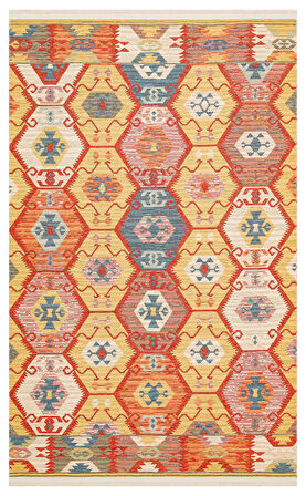 EKO Halı NOMAD NMD 06 RED Çift Taraflı Yıkanabilir Otantik Kilim