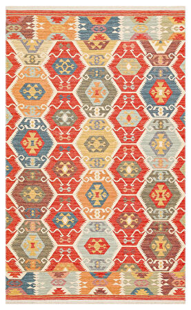 EKO Halı NOMAD NMD 06 RED Çift Taraflı Yıkanabilir Otantik Kilim