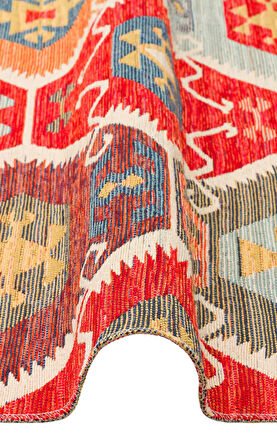 EKO Halı NOMAD NMD 06 RED Çift Taraflı Yıkanabilir Otantik Kilim