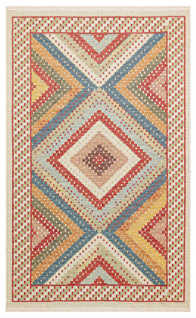 EKO Halı NOMAD NMD 10 RED Çift Taraflı Yıkanabilir Otantik Kilim