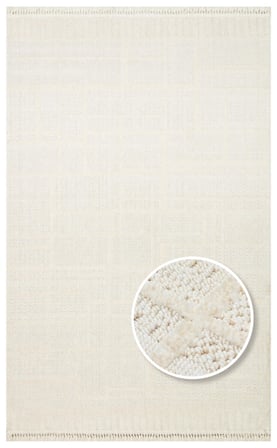 EKO Halı JOY 03 White Hav Toz Vermeyen Etnik Desenli Halı