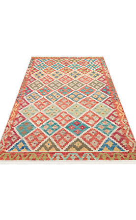 EKO Halı ELİSTA ELS 104 CREAM MULTY Özel Kaymaz Tabanlı Yıkanabilir Pamuk Tabanlı Baskı Halı