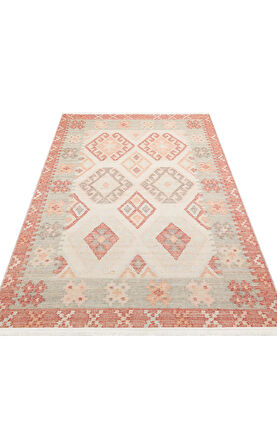 EKO Halı ELİSTA ELS 101 CREAM MULTY Özel Kaymaz Tabanlı Yıkanabilir Pamuk Tabanlı Baskı Halı