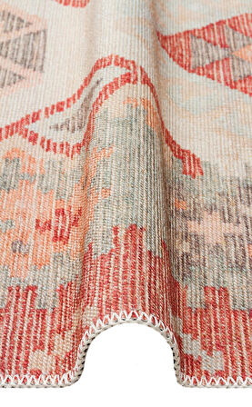 EKO Halı ELİSTA ELS 101 CREAM MULTY Özel Kaymaz Tabanlı Yıkanabilir Pamuk Tabanlı Baskı Halı