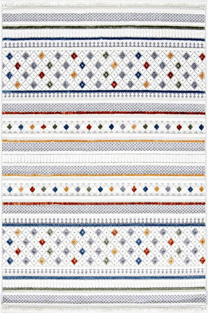 ÇAM HALI ALAÇATI 7801 MULTİ İskandinav Desenli Koridor Halısı Kesme Yolluk Mutfak Halısı Modern Salon Halısı