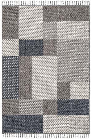 Çam Halı Side 1403 Gri Mavi İskandinav Desenli Koridor Halısı Kesme Yolluk Mutfak Halısı Modern Salon Halısı