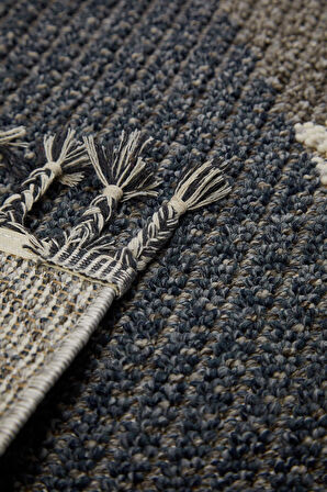 Çam Halı Side 1403 Gri Mavi İskandinav Desenli Koridor Halısı Kesme Yolluk Mutfak Halısı Modern Salon Halısı