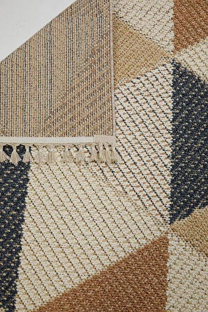 Çam Halı Side 1405 Sarı İskandinav Desenli Koridor Halısı Kesme Yolluk Mutfak Halısı Modern Salon Halısı