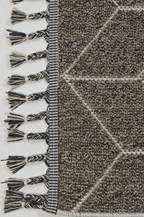 Çam Halı Side 1408 Gri  İskandinav Desenli Koridor Halısı Kesme Yolluk Mutfak Halısı Modern Salon Halısı