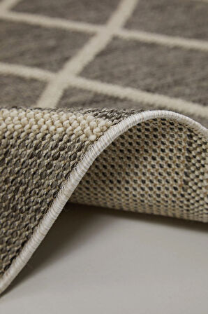 Çam Halı Side 1409 Gri  İskandinav Desenli Koridor Halısı Kesme Yolluk Mutfak Halısı Modern Salon Halısı