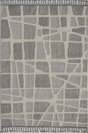 Çam Halı Side 1414 Gri  İskandinav Desenli Koridor Halısı Kesme Yolluk Mutfak Halısı Modern Salon Halısı