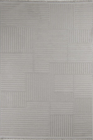 Çam Halı Molde 9203 Açık Gri Koridor Halısı Kesme Yolluk Mutfak Halısı Modern Salon Halısı