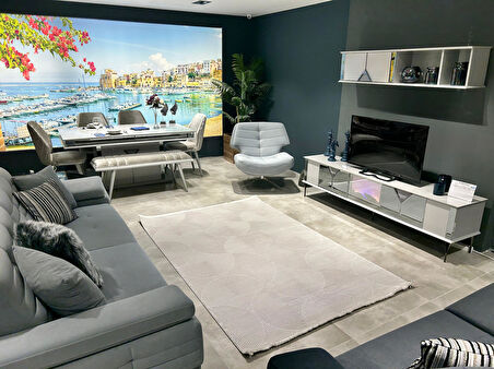 Çam Halı Therapy 8614 Gri Koridor Halısı Kesme Yolluk Mutfak Halısı Modern Halı