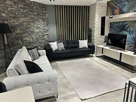 Çam Halı Therapy 8614 Gri Koridor Halısı Kesme Yolluk Mutfak Halısı Modern Halı