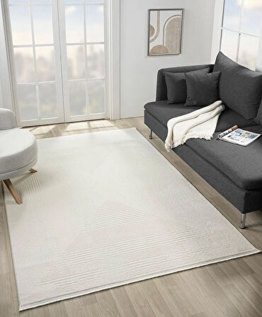 ÇAM Halı ARVEL AR007A Beyaz Koridor Halısı Mutfak Halısı Salon Halısı