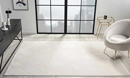 ÇAM Halı ARVEL AR011A Beyaz Koridor Halısı Mutfak Halısı Salon Halısı