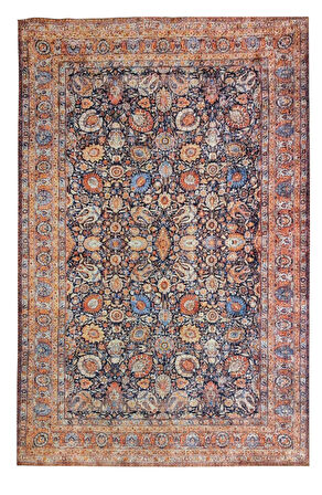Çam Halı Siesta Vintage 32-041 Etnik Eskitme Desenli Dokuma Tabanlı Yıkanabilir Şönil Salon ve Oda Halısı