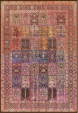 Çam Halı Siesta Vintage 32-156 Etnik Eskitme Desenli Dokuma Tabanlı Yıkanabilir Şönil Salon ve Oda Halısı