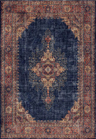 Çam Halı Siesta Vintage 32-030 Etnik Eskitme Desenli Dokuma Tabanlı Yıkanabilir Şönil Salon ve Oda Halısı