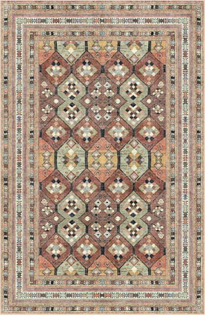 Çam Halı Siesta Vintage 32-547 Etnik Eskitme Desenli Dokuma Tabanlı Yıkanabilir Şönil Salon ve Oda Halısı