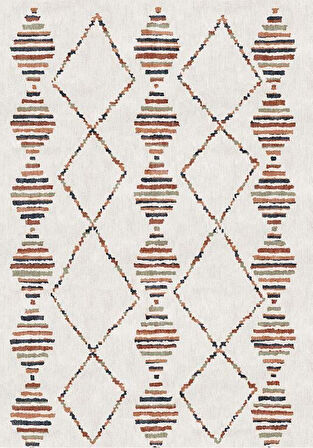 Çam Halı Siesta Etnik 32-568 Etnik Eskitme Desenli Dokuma Tabanlı Yıkanabilir Şönil Salon ve Oda Halısı