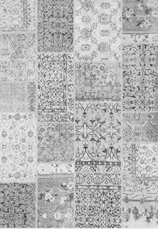 Çam Halı Siesta Patchwork 32-461 Etnik Eskitme Desenli Dokuma Tabanlı Yıkanabilir Şönil Salon ve Oda Halısı