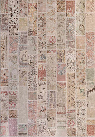 Çam Halı Siesta Patchwork 32-456 Etnik Eskitme Desenli Dokuma Tabanlı Yıkanabilir Şönil Salon ve Oda Halısı