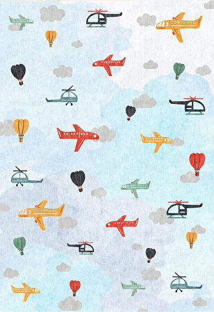 Çam Halı Siesta Kids 32-578 Modern Desenli Dokuma Tabanlı Yıkanabilir Şönil Çocuk Odası Halısı