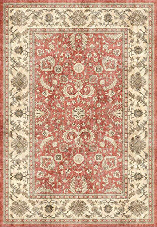 Çam Halı Dream 32-031 Etnik Eskitme Desenli Dokuma Tabanlı Yıkanabilir Şönil Salon ve Oda Halısı